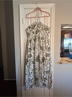 1. State Cream Maxi Dress with Olive Green Floral Print